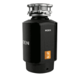 Moen Host Series 3/4 HP Continuous Feed Garbage Disposal with Sound Reduction for Kitchen Sink, Power Cord Included, GXS75C