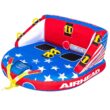Airhead Multicolored 2-Person Towable Tube Float with Patriotic Design - High Velocity, Quick Rope Connections, Comfortable Ride