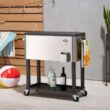 TRINITY 80 Quart Stainless Steel Beverage Cooler with Dark Bronze Speckled Finish