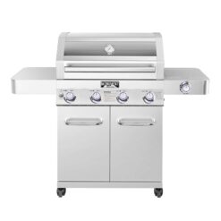 Monument Clearview Stainless Steel 4-Burner Liquid Propane and Natural Gas Grill with 1 Side Burner