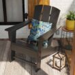 POLYWOOD Oakport Set of 2 Black Hdpe Frame Stationary Adirondack Chair with Slat Seat