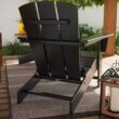 POLYWOOD Oakport Set of 2 Black Hdpe Frame Stationary Adirondack Chair with Slat Seat