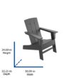 POLYWOOD Oakport Set of 2 Black Hdpe Frame Stationary Adirondack Chair with Slat Seat