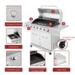 Royal Gourmet Stainless Steel 6-Burner Liquid Propane Gas Grill with 1 Side Burner