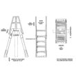 Vinyl Works 56-in Plastic Drop-In Pool Steps with Outside Ladder with Hand Rail