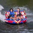 Airhead Multicolored 2-Person Towable Tube Float with Patriotic Design - High Velocity, Quick Rope Connections, Comfortable Ride