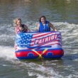 Airhead Multicolored 2-Person Towable Tube Float with Patriotic Design - High Velocity, Quick Rope Connections, Comfortable Ride
