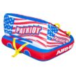 Airhead Multicolored 2-Person Towable Tube Float with Patriotic Design - High Velocity, Quick Rope Connections, Comfortable Ride