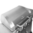 Master Forge Silver and Black/Stainless Steel and Powder Coated 4-Burner Liquid Propane Gas Grill with 1 Side Burner