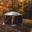 Gazelle Gazelle G6 12ft x 12ft 6-Sided Pop Up Portable 8 Person Gazebo Tent, Desert Sand