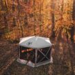 Gazelle Gazelle G6 12ft x 12ft 6-Sided Pop Up Portable 8 Person Gazebo Tent, Desert Sand