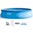 Intex 18-ft x 18-ft x 48-in Inflatable Top Ring Round Above-Ground Pool with Filter Pump, Ground Cloth, Pool Cover and Ladder