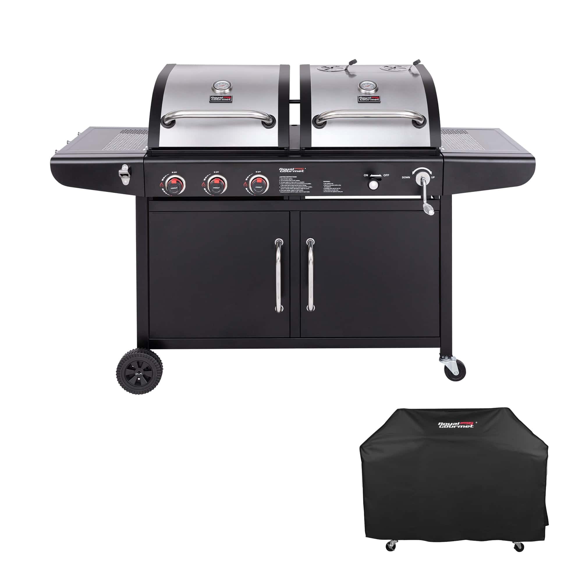 Royal Gourmet Black and Silverred Combo Grill Royal Gourmet Black and Silverred Combo Grill