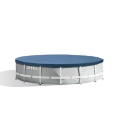 Intex 15-ft x 15-ft x 42-in Metal Frame Round Above-Ground Pool with Filter Pump, Ground Cloth, Pool Cover and Ladder