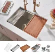 Ruvati Roma Pro 16 Stainless Steel Gauge 30 in Single Bowl Undermount Workstation Rounded Corners Ledge Kitchen Sink