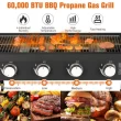 SKOYON 4-Burner Outdoor Gas Grill Propane Griddle Cooking Station