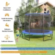 Costway 12FT Recreational Trampoline w/ Basketball Hoop Safety Enclosure Net Ladder