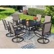 Captiva Designs Outdoor Rectangle Steel Dining Table - Black