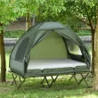 Outsunny 2 Person Foldable Camping Cot, Portable Outdoor with Sleeping Bag & Thick Air Mattress, Multifunctional Elevated Camping Bed Tent for 2 Outsunny 2 Person Foldable Camping Cot, Portable Outdoor with Sleeping Bag & Thick Air Mattress, Multifunctional Elevated Camping Bed Tent for 2