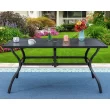 Captiva Designs Outdoor Rectangle Steel Dining Table - Black