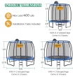 Costway 12FT Recreational Trampoline w/ Basketball Hoop Safety Enclosure Net Ladder