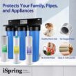 ISPRING WGB32B-KDS Whole House Water Filter System w/Polyphosphate Anti-Scale, GAC+KDF, and Carbon Block Filters, Descaler and Filter