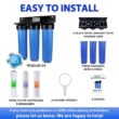 ISPRING WGB32B-KDS Whole House Water Filter System w/Polyphosphate Anti-Scale, GAC+KDF, and Carbon Block Filters, Descaler and Filter