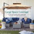 Best Choice Products 10 ft. Solar LED 2-Tier Square Cantilever Patio Umbrella with Base Included in Tan Best Choice Products 10 ft. Solar LED 2-Tier Square Cantilever Patio Umbrella with Base Included in Tan