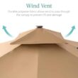 Best Choice Products 10 ft. Solar LED 2-Tier Square Cantilever Patio Umbrella with Base Included in Tan Best Choice Products 10 ft. Solar LED 2-Tier Square Cantilever Patio Umbrella with Base Included in Tan