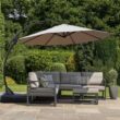 Boyel Living 12 ft. Cantilever Patio Umbrella Fade Resistant and UV Protected with Base in Beige