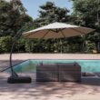 Boyel Living 12 ft. Cantilever Patio Umbrella Fade Resistant and UV Protected with Base in Beige