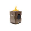 UKIAH Tailgater II 15.25in. L X 15.25in. W X 16in. H Portable LP Gas Steel Square Fire Pit with 2.1 BTM Sound System in Bronze