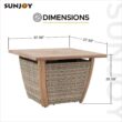 Sunjoy A302006410 AmberCove Belson 37.99 in. W Outdoor Steel Propane Firepit Table