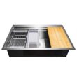 AKDY Handmade All-in-One Topmount Stainless Steel 33 in. x 22 in. Single Bowl Kitchen Sink w/ Spring Neck Faucet, Accessory