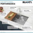 Ruvati RVH8301 16-Gauge Stainless Steel 32 in. Single Bowl Undermount Workstation Kitchen Sink with Accessories