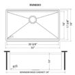 Ruvati RVH8301 16-Gauge Stainless Steel 32 in. Single Bowl Undermount Workstation Kitchen Sink with Accessories
