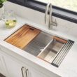 Ruvati RVH8301 16-Gauge Stainless Steel 32 in. Single Bowl Undermount Workstation Kitchen Sink with Accessories