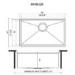 Ruvati Roma Pro 16 Stainless Steel Gauge 30 in Single Bowl Undermount Workstation Rounded Corners Ledge Kitchen Sink