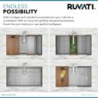 Ruvati Roma Pro 16 Stainless Steel Gauge 30 in Single Bowl Undermount Workstation Rounded Corners Ledge Kitchen Sink
