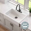 SINKOLOGY Josephine 34 in. 3-Hole Quick-Fit Farmhouse Apron Front Drop-in Single Bowl Crisp White Fireclay Kitchen Sink