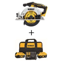 DEWALT DCS565BDCB246CK 20-Volt MAX Cordless Brushless 6-1/2 in. Circular Saw with (1) 20-Volt Battery 6.0Ah, (1) Battery 4.0Ah & Charger