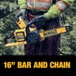 DEWALT FLEXVOLT 60V MAX 16in. Brushless Cordless Battery Powered Chainsaw Kit with (1) FLEXVOLT 2 Ah Battery & Charger