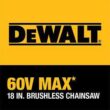 DEWALT FLEXVOLT 60V MAX 18 in. Brushless Cordless Battery Powered Chainsaw Kit with (1) FLEXVOLT 3 Ah Battery & Charger DEWALT FLEXVOLT 60V MAX 18 in. Brushless Cordless Battery Powered Chainsaw Kit with (1) FLEXVOLT 3 Ah Battery & Charger