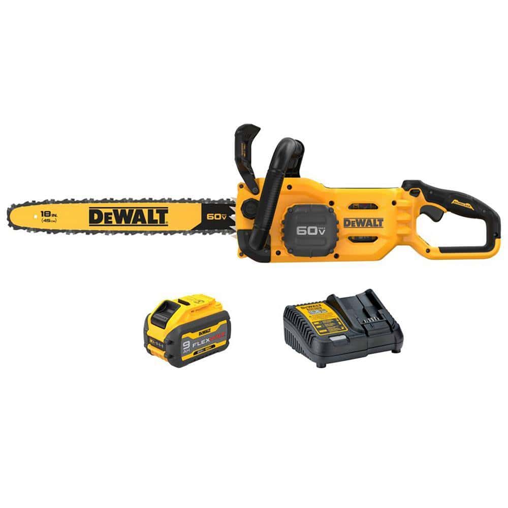 DEWALT FLEXVOLT 60V MAX 18 in. Brushless Cordless Battery Powered Chainsaw Kit with (1) FLEXVOLT 3 Ah Battery & Charger DEWALT FLEXVOLT 60V MAX 18 in. Brushless Cordless Battery Powered Chainsaw Kit with (1) FLEXVOLT 3 Ah Battery & Charger
