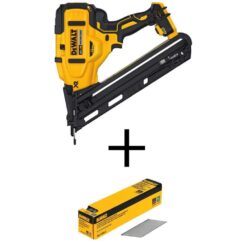 DEWALT DCN650BW15200-2 20V MAX XR 15-Gauge Cordless Angled Finish Nailer (Tool-Only) and 2 in. x 15-Gauge Angled Finish Nails (2500 Piece)