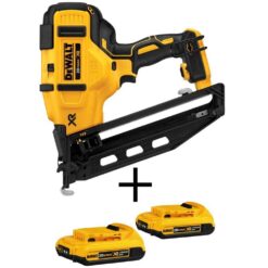 DEWALT DCN660BW203-2 20V MAX XR Lithium-Ion 16-Gauge Cordless Angled Finish Nailer with (2) 2.0Ah Compact Battery Packs