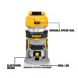 DEWALT 20V MAX XR Cordless Brushless Compact Router, (1) 20V MAX Compact Lithium-Ion 3.0Ah Battery, and 12V-20V MAX Charger