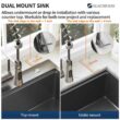 Glacier Bay 27 in Drop-In Single Bowl 18 Gauge Gunmetal Black Stainless Steel Workstation Kitchen Sink with Black Spring Neck Faucet