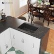 Glacier Bay 27 in Drop-In Single Bowl 18 Gauge Gunmetal Black Stainless Steel Workstation Kitchen Sink with Black Spring Neck Faucet