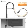 Glacier Bay 30 in Drop-In Single Bowl 18 Gauge Gunmetal Black Stainless Steel Workstation Kitchen Sink with Black Spring Neck Faucet